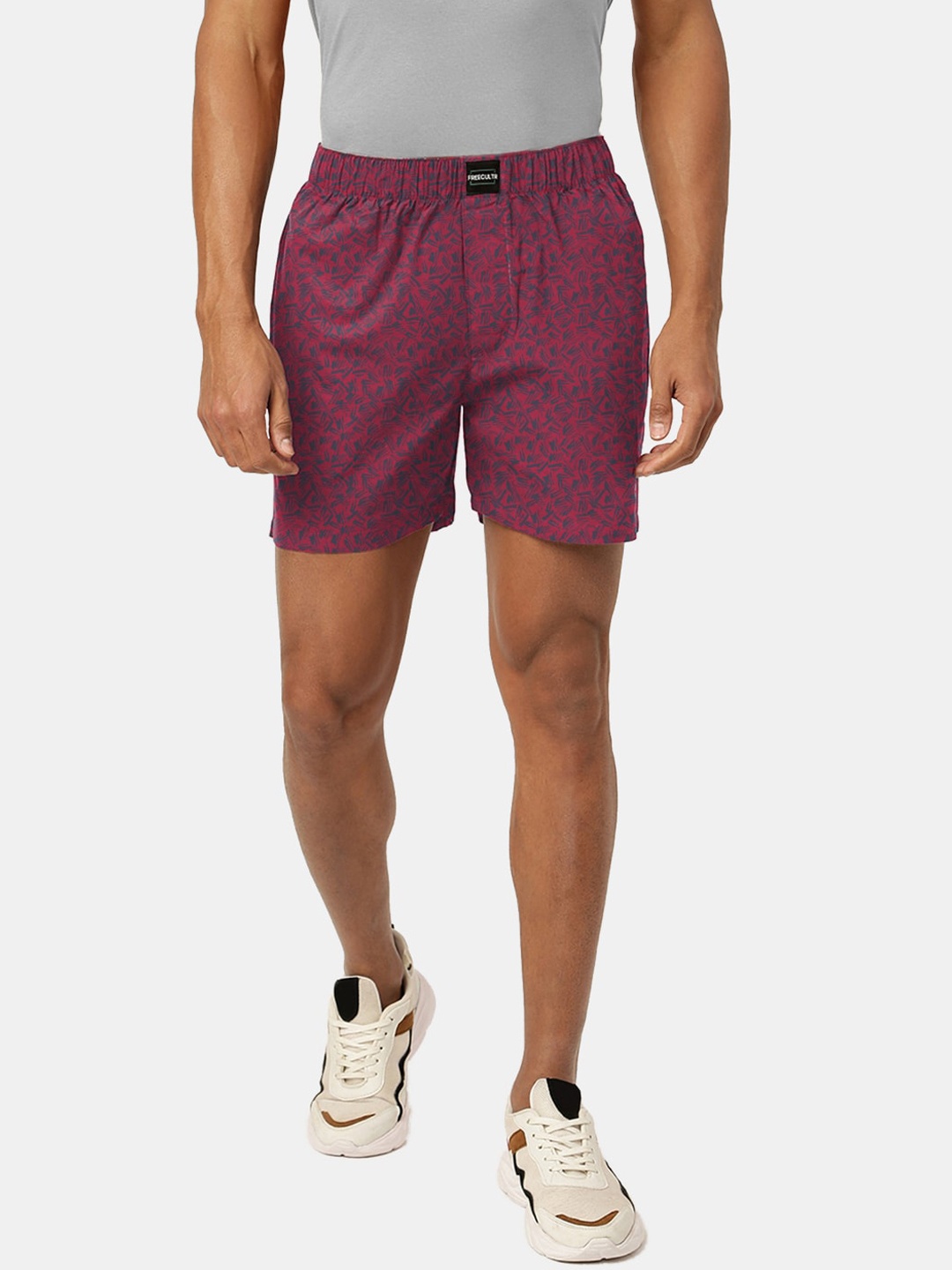 

FREECULTR Men Printed Boxer FC-PT-BXR-BR-PNK-01, Mauve