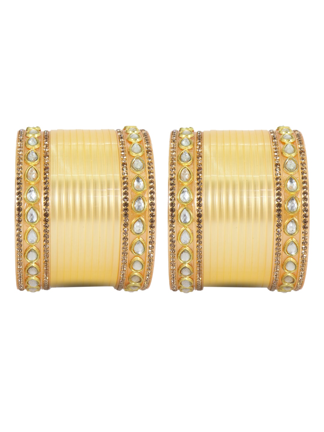 

NMII Set Of 32 Gold-Plated Zircon-Studded Bangles, White