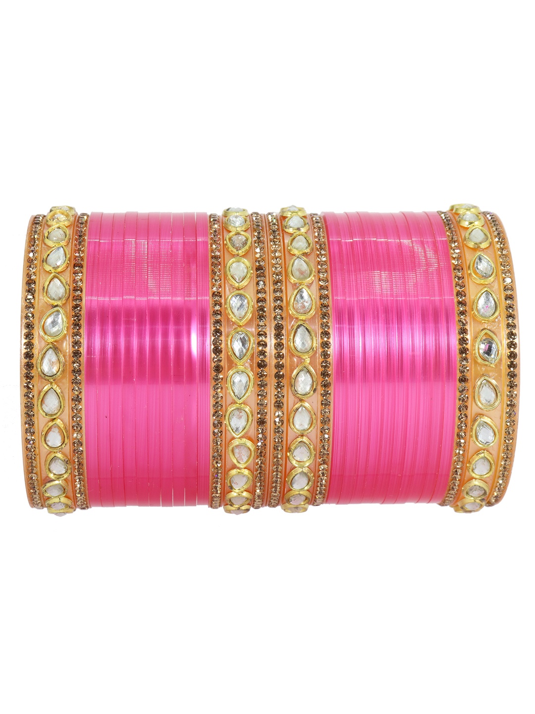 

NMII Set Of 32 Cubic Zirconia-Studded Bangle Set, Gold