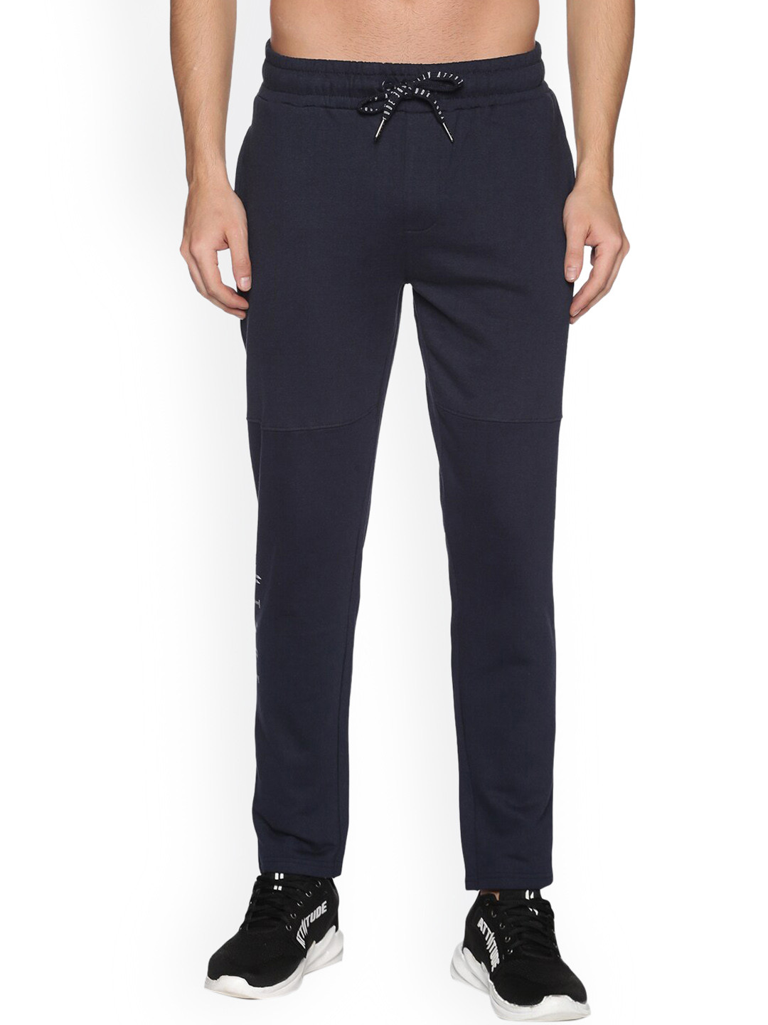 

ATTIITUDE Men Slim Fit Pure Cotton Track Pants, Navy blue