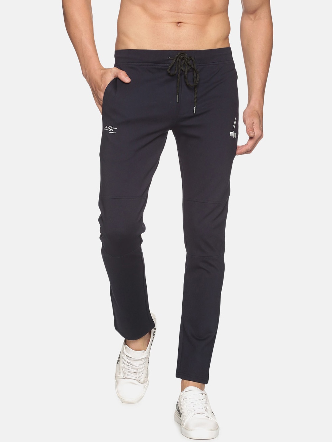 

ATTIITUDE Men Brand Logo Printed Dry-Fit Track Pants, Navy blue