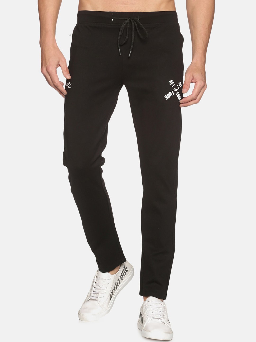 

ATTIITUDE Men Slim Fit Track Pants, Black