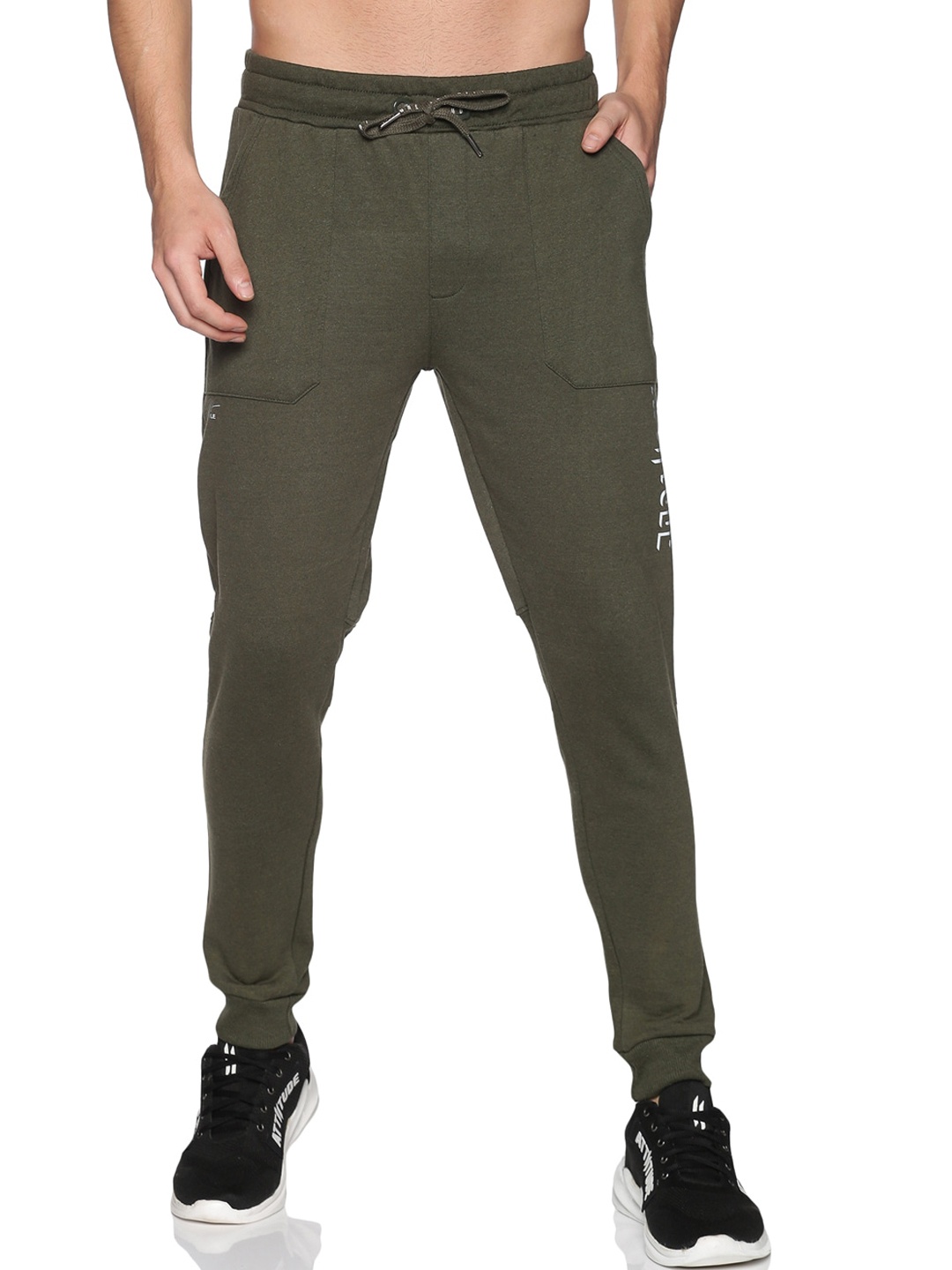 

ATTIITUDE Men Slim Fit Cotton Jogger, Olive