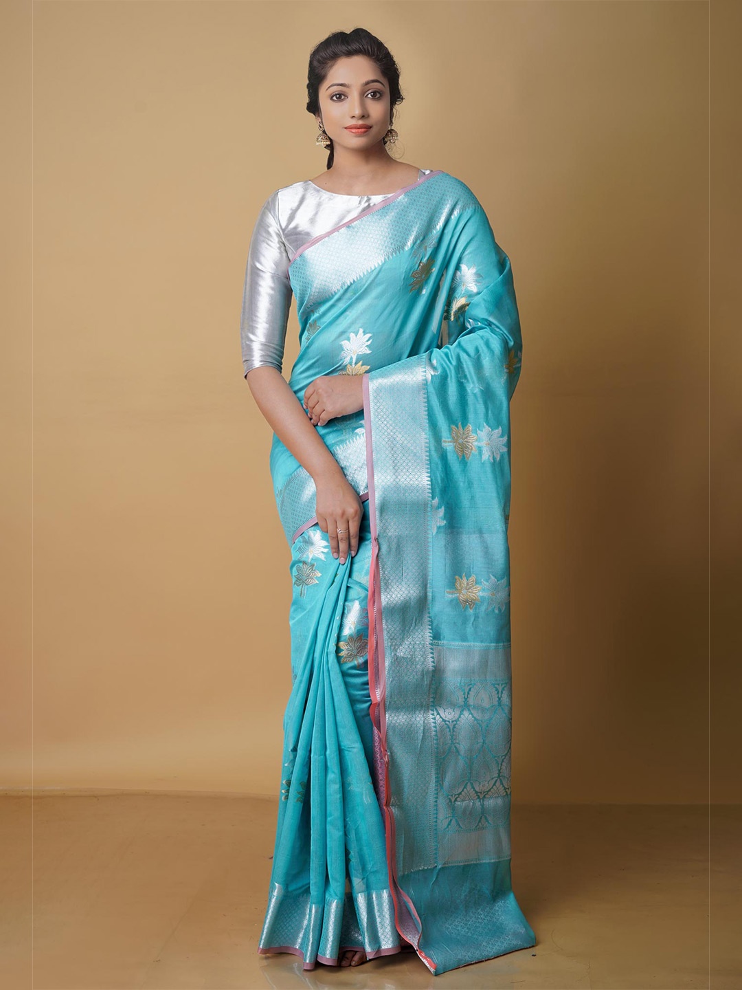 

Unnati Silks Woven Design Zari Banarasi Saree, Blue