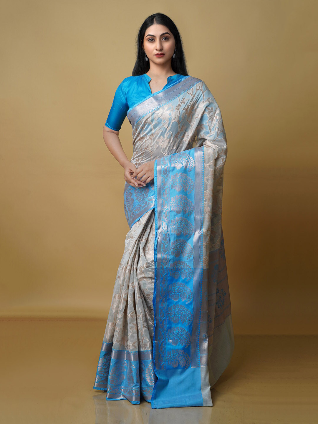 

Unnati Silks Woven Design Banarasi Saree, Beige