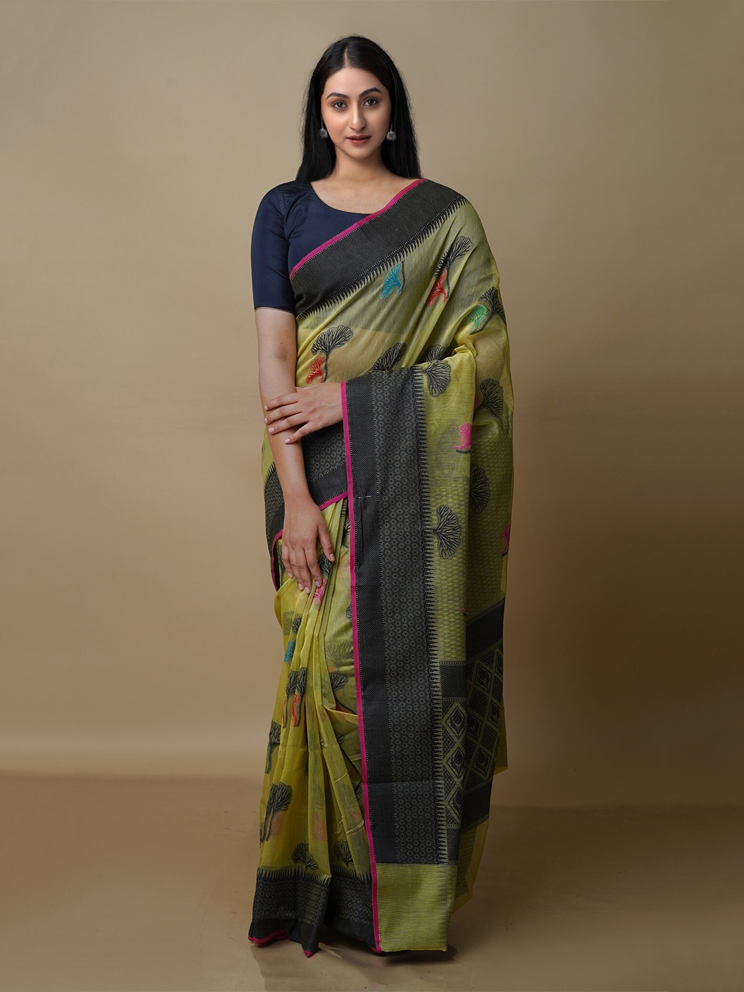 

Unnati Silks Woven Design Banarasi Saree, Green