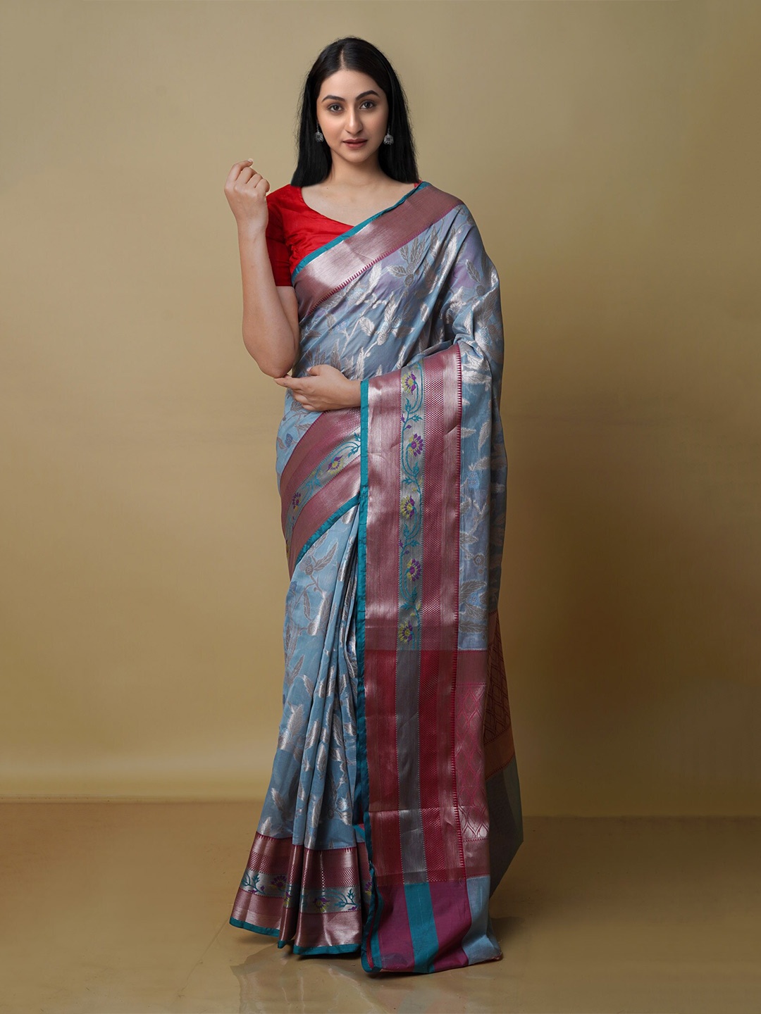 

Unnati Silks Woven Design Zari Banarasi Saree, Blue