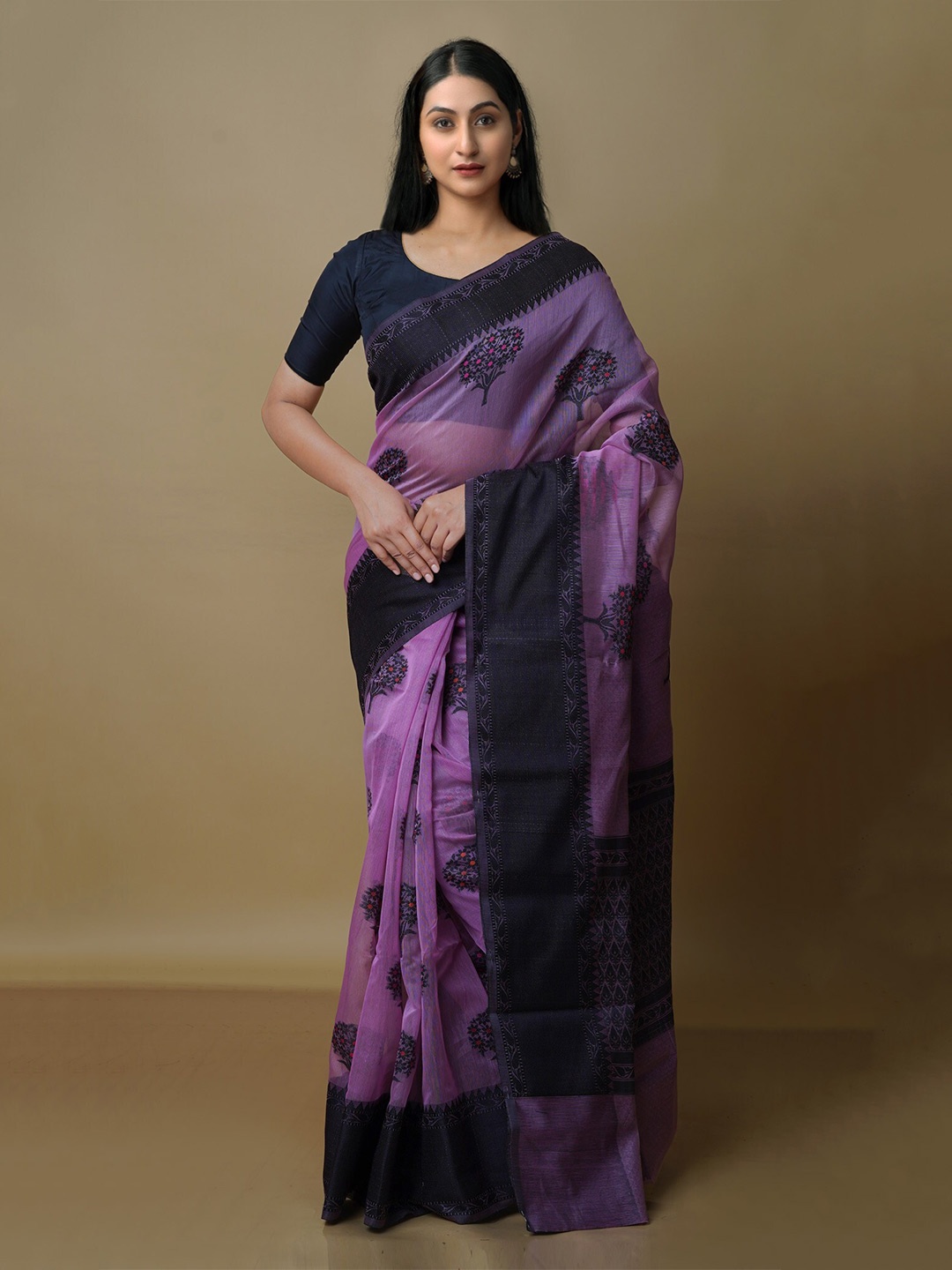 

Unnati Silks Floral Woven Design Banarasi Saree, Purple