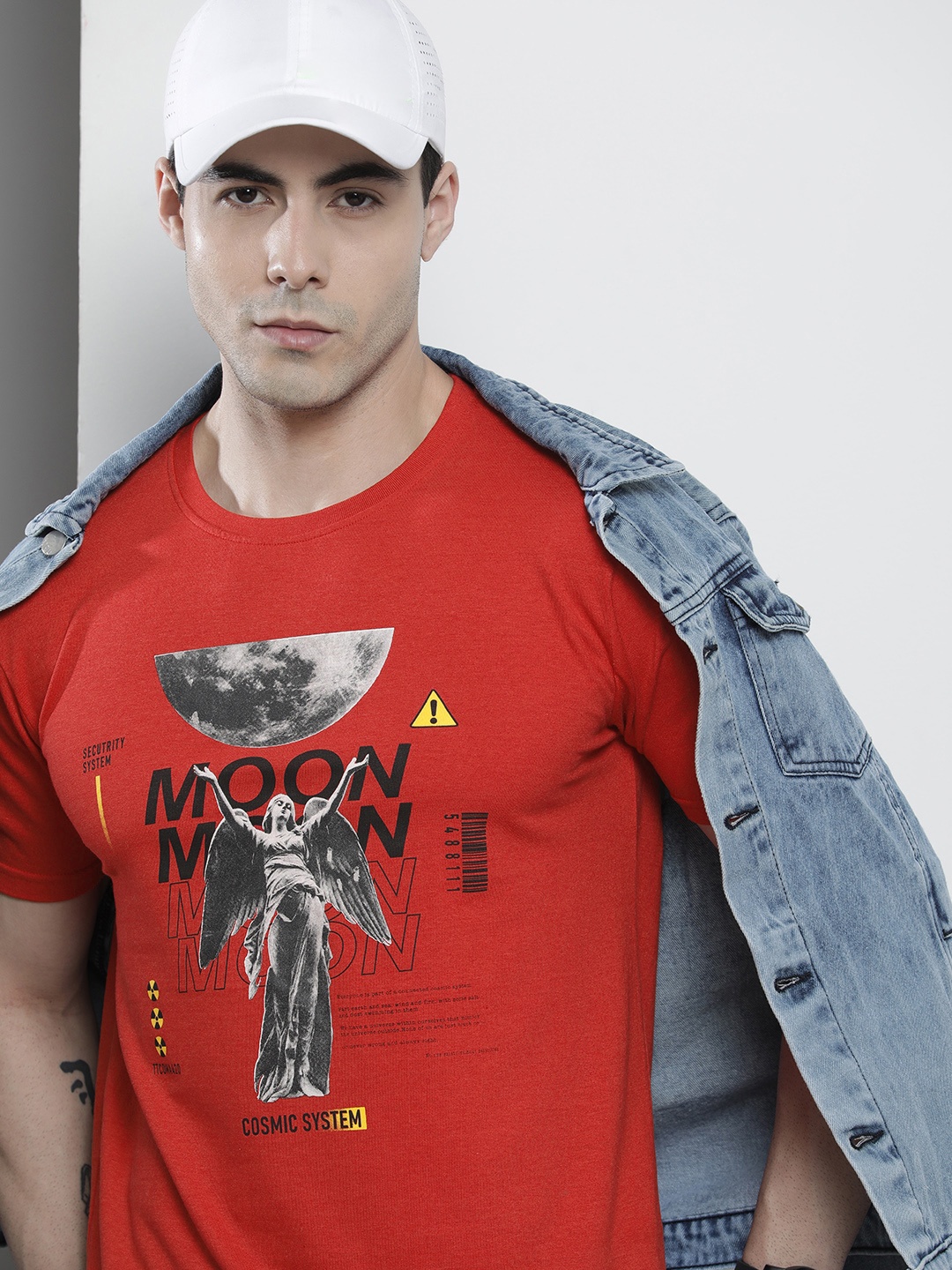 

The Indian Garage Co Men Graphic Printed Slim Fit T-shirt, Red