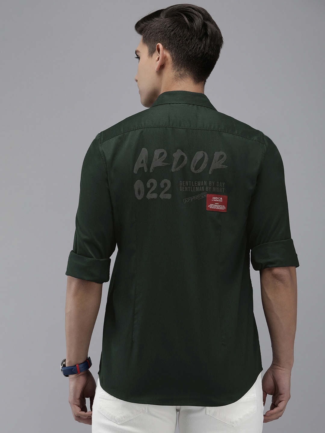 

THE BEAR HOUSE Slim Fit Casual Shirt, Green