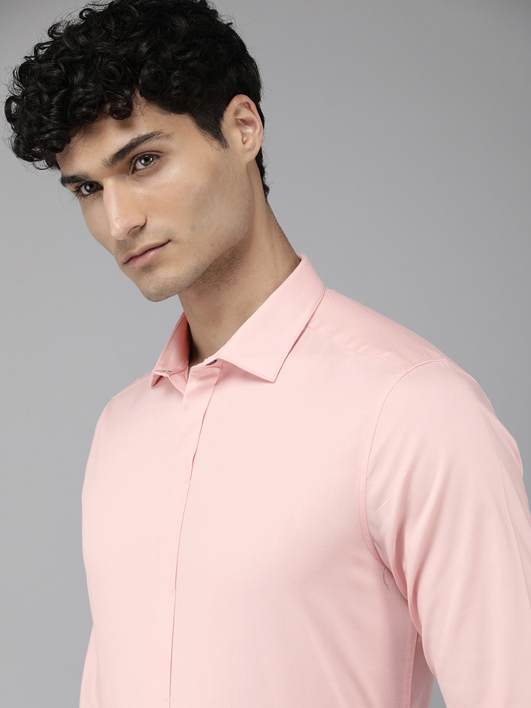 

THE BEAR HOUSE Slim Fit Cotton Formal Shirt, Pink