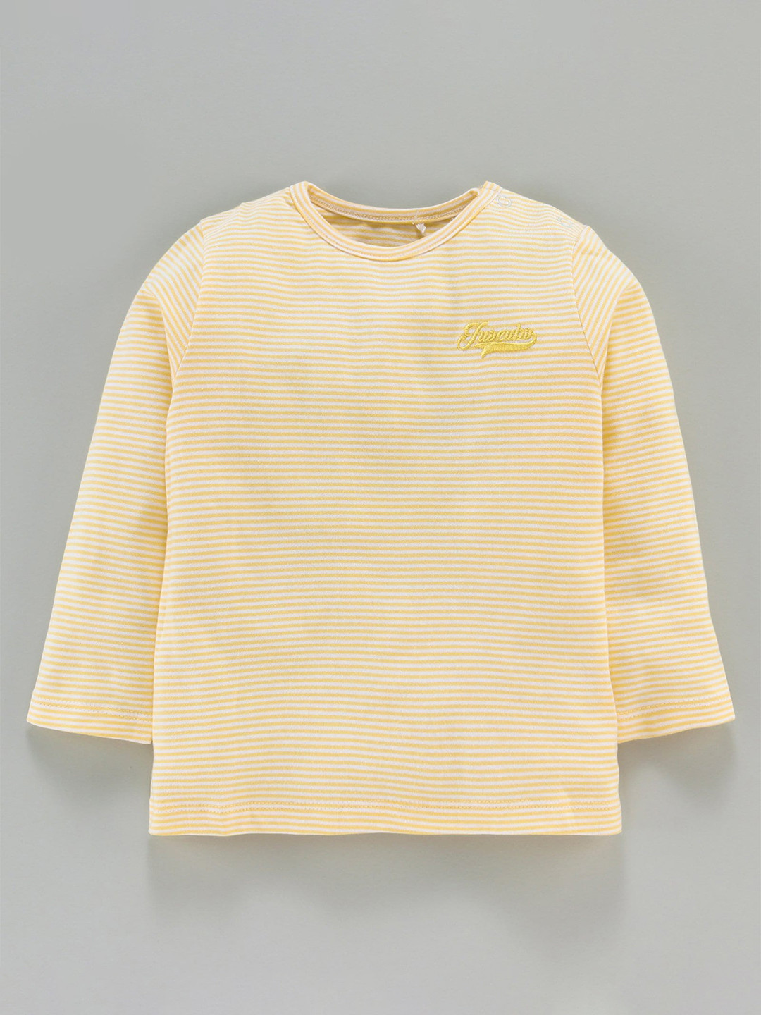 

JusCubs Boys Yellow Striped V-Neck T-shirt
