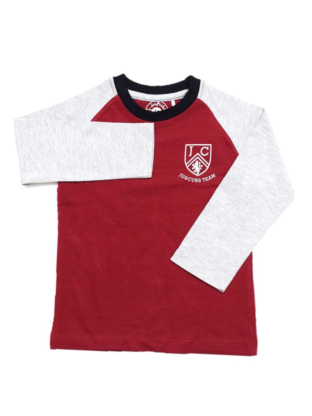 

JusCubs Boys Colourblocked Cotton T-shirt, Maroon