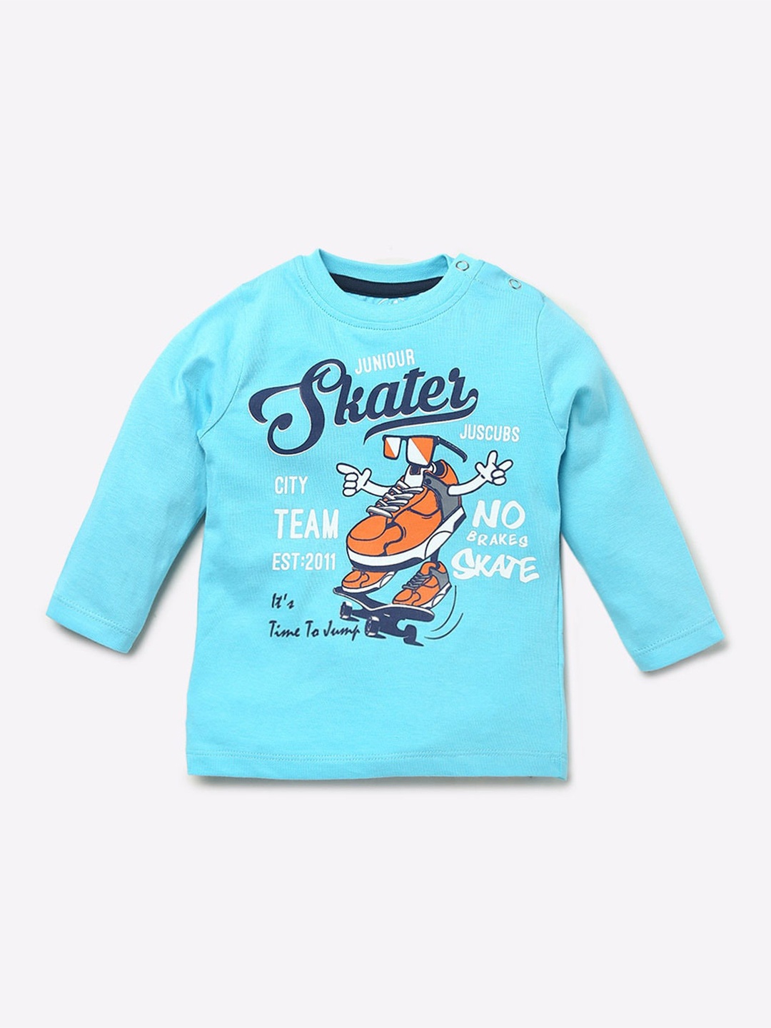 

JusCubs Boys Typography Printed Cotton T-shirt, Blue