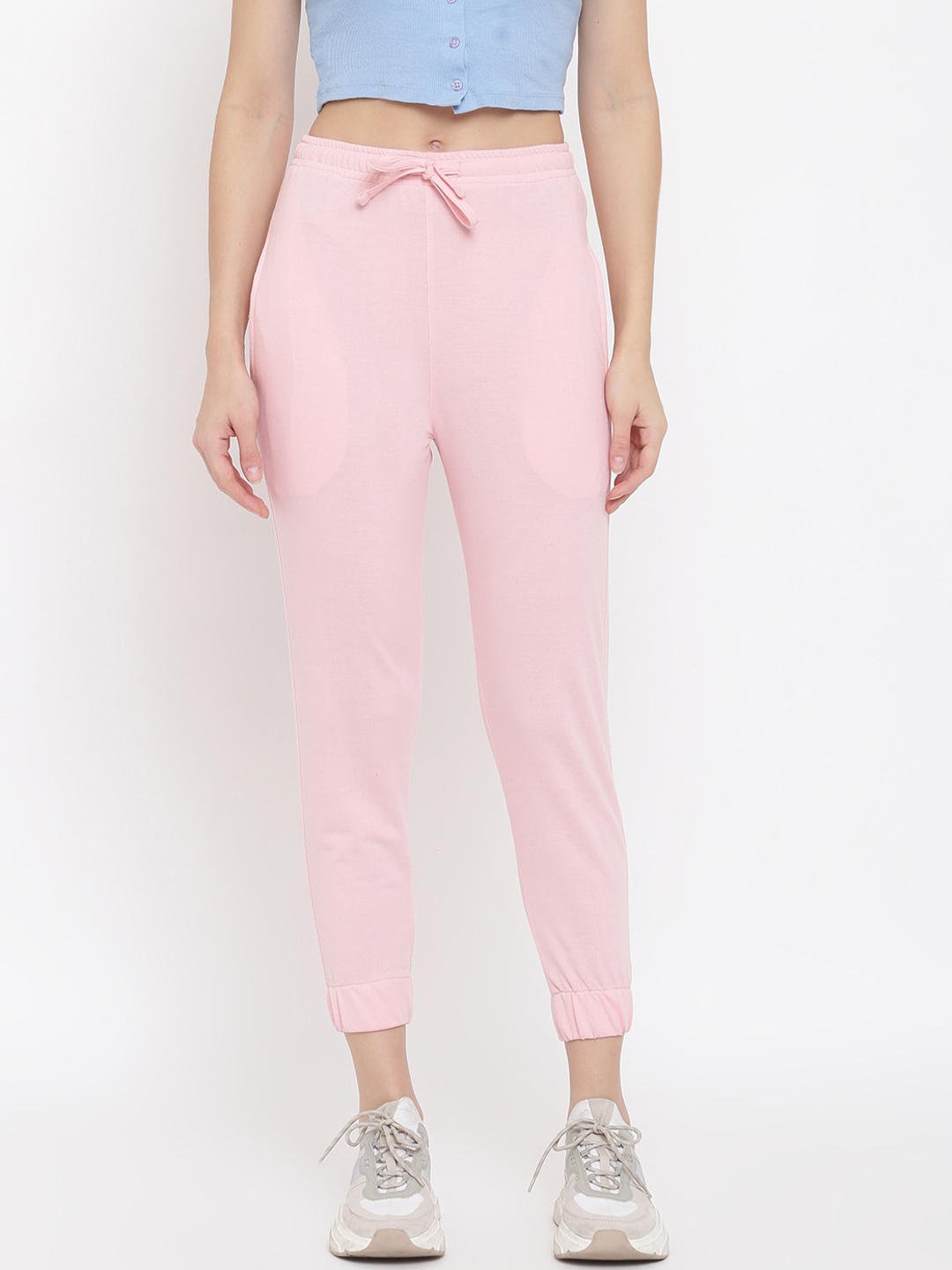 

MKH Women Solid Regular Fit Joggers, Pink
