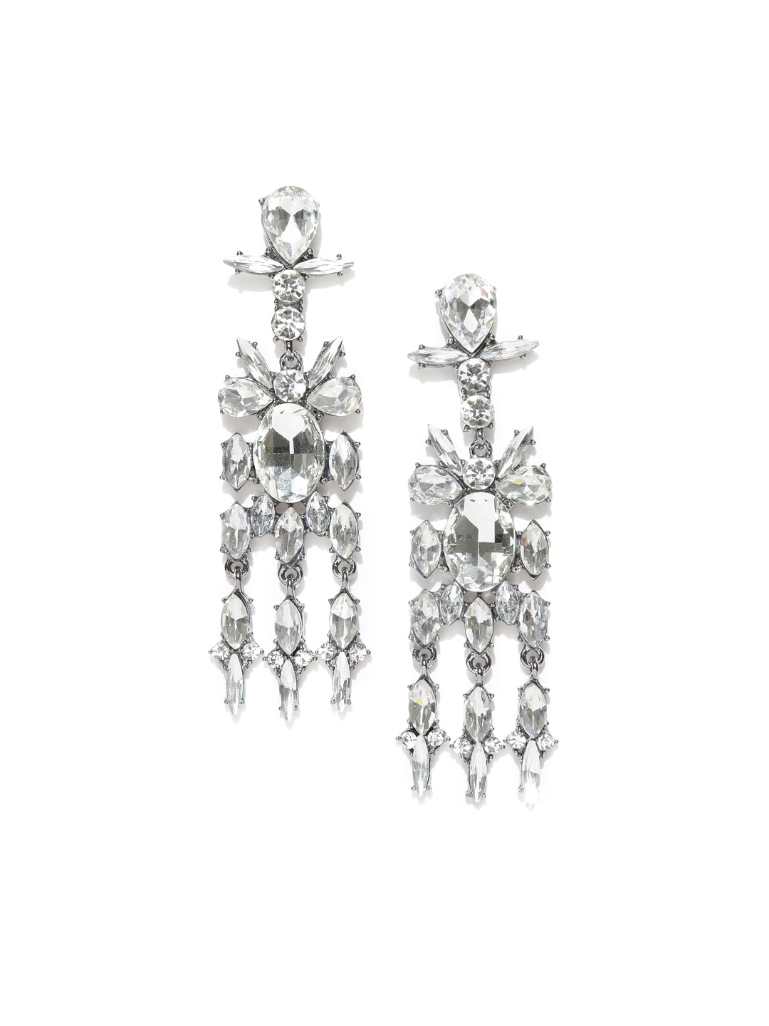 

Blueberry Silver-Toned Contemporary Drop Earrings