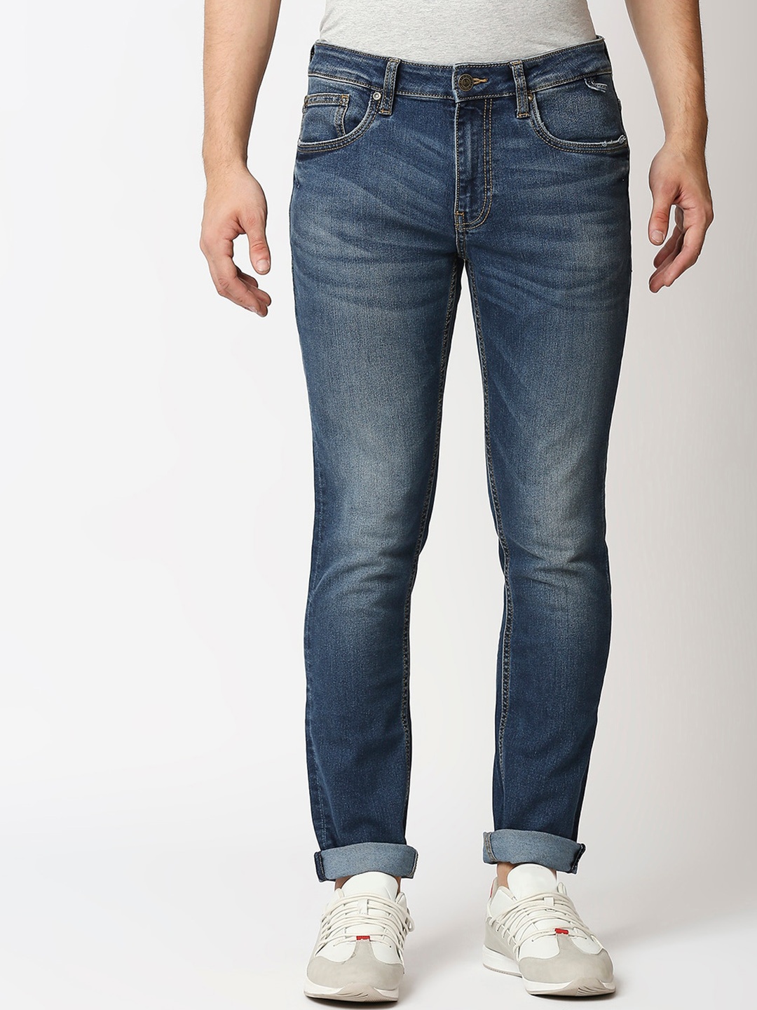 

WAIMEA Men Slim Fit Heavy Fade Stretchable Jeans, Blue