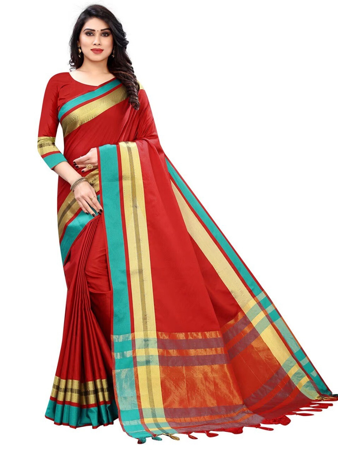 

Florence Art Silk Saree, Red