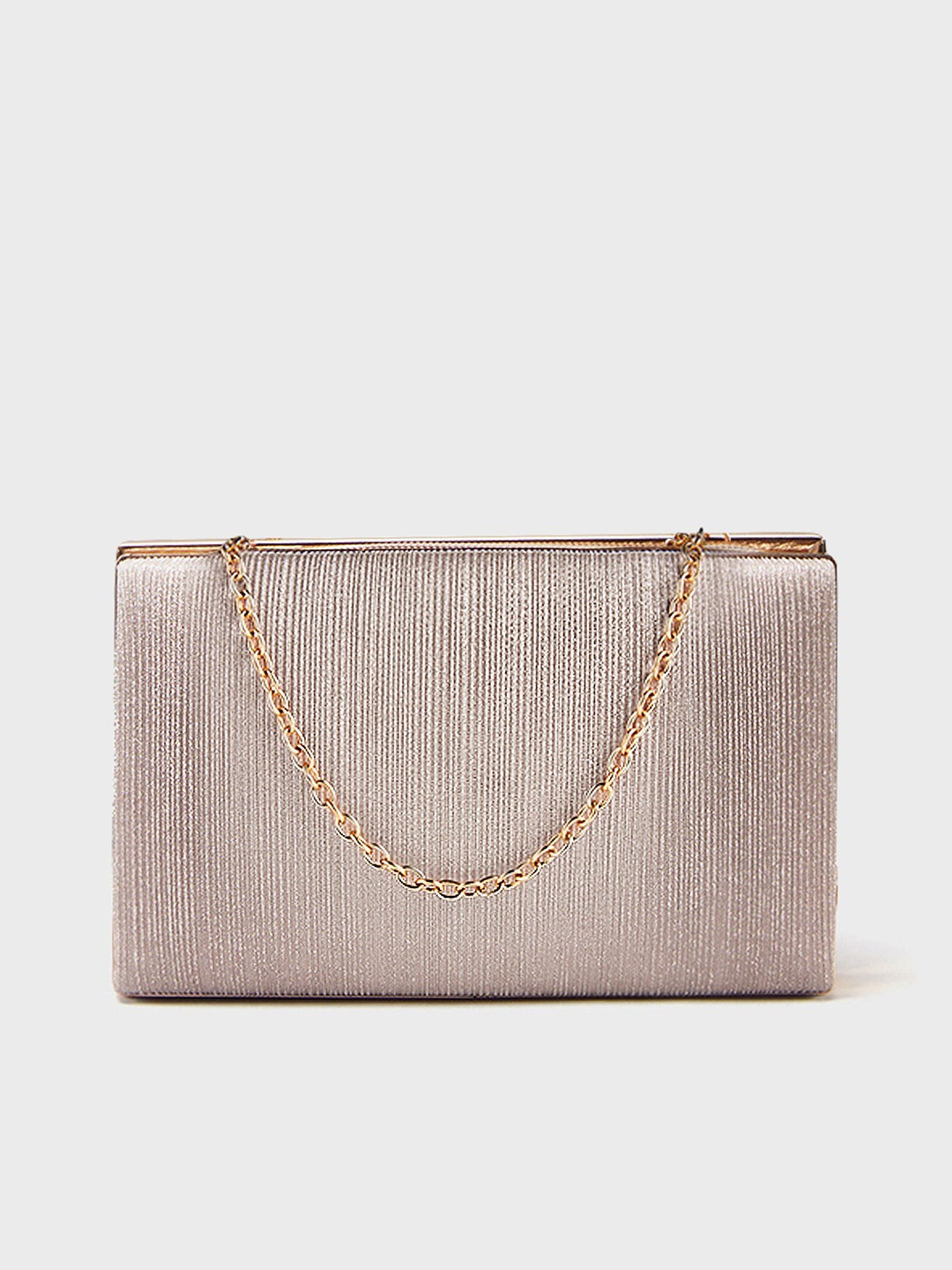 

20Dresses Shimmer Textured Box Clutch, Rose gold