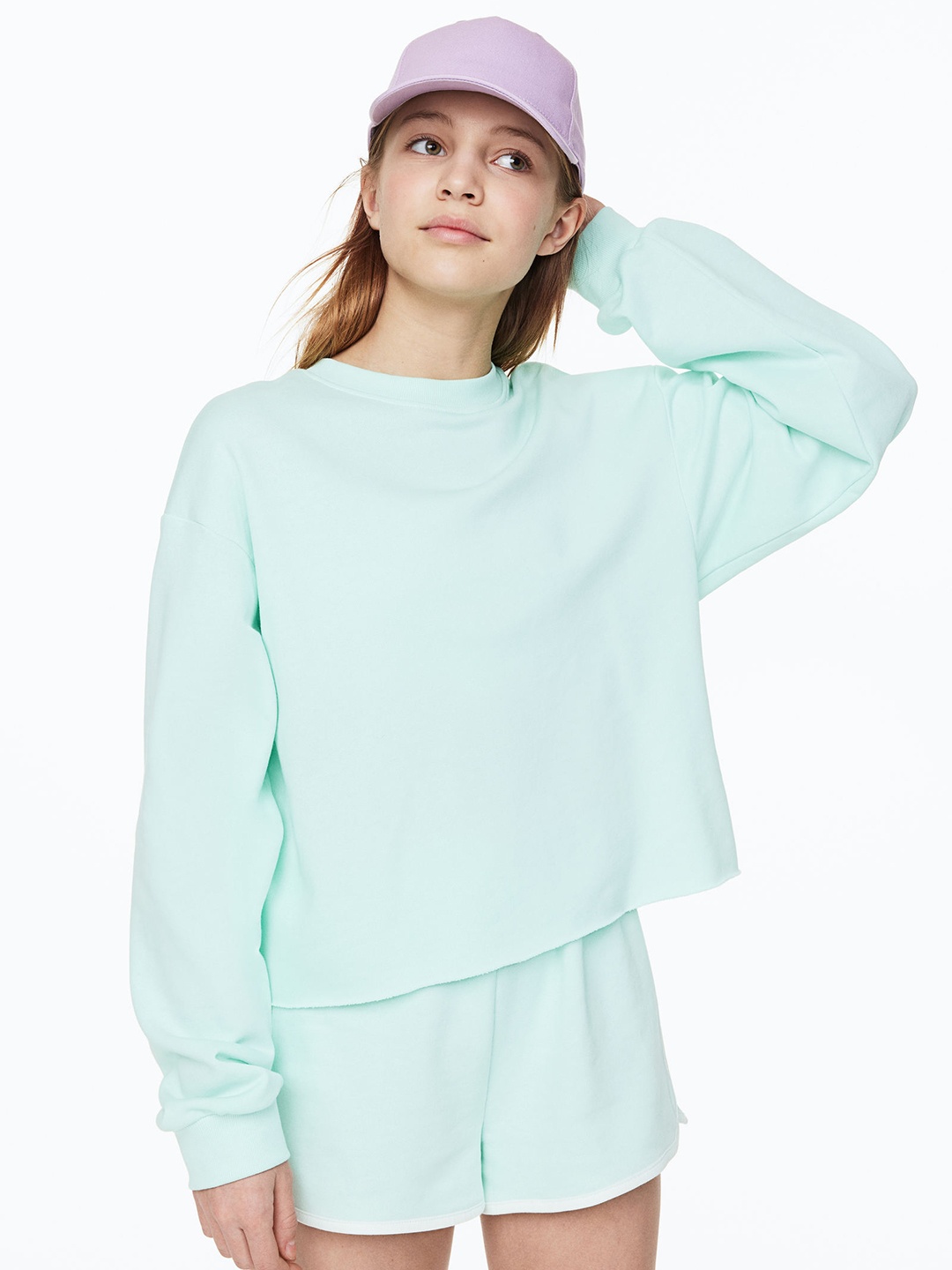 

H&M Girls 2-Piece Sweatshirt Set, Sea green
