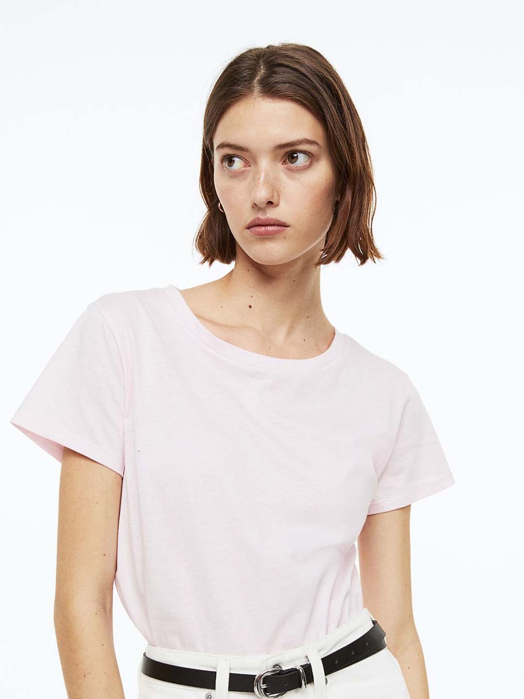 

H&M Women Cotton T-Shirt, Pink