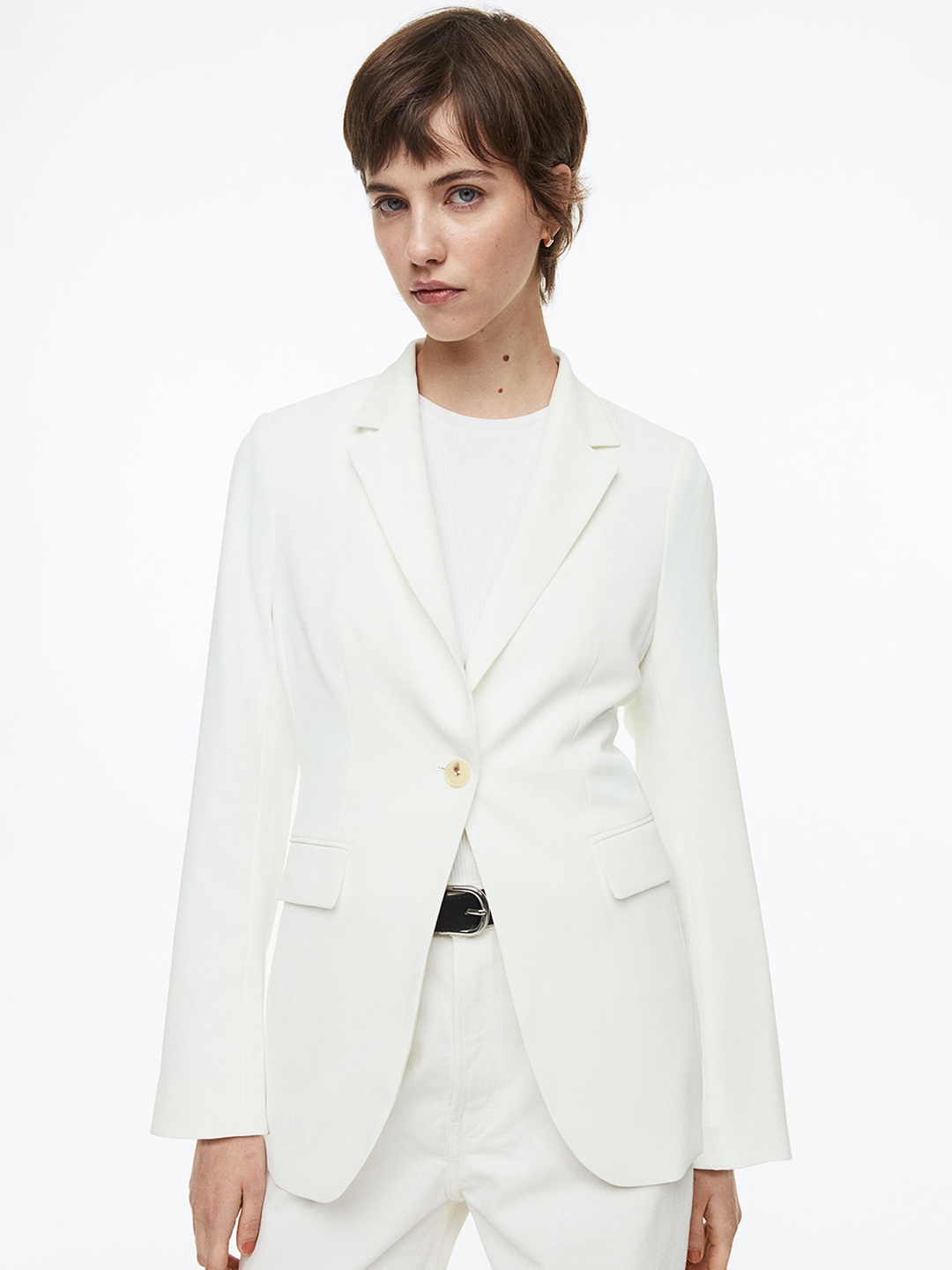 

H&M Women Fitted Jacket, White
