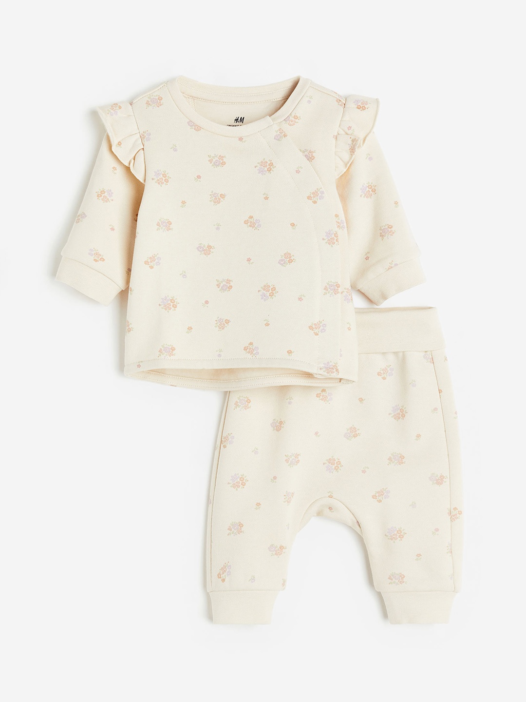 

H&M Girls 2-Piece Cotton Set, Beige