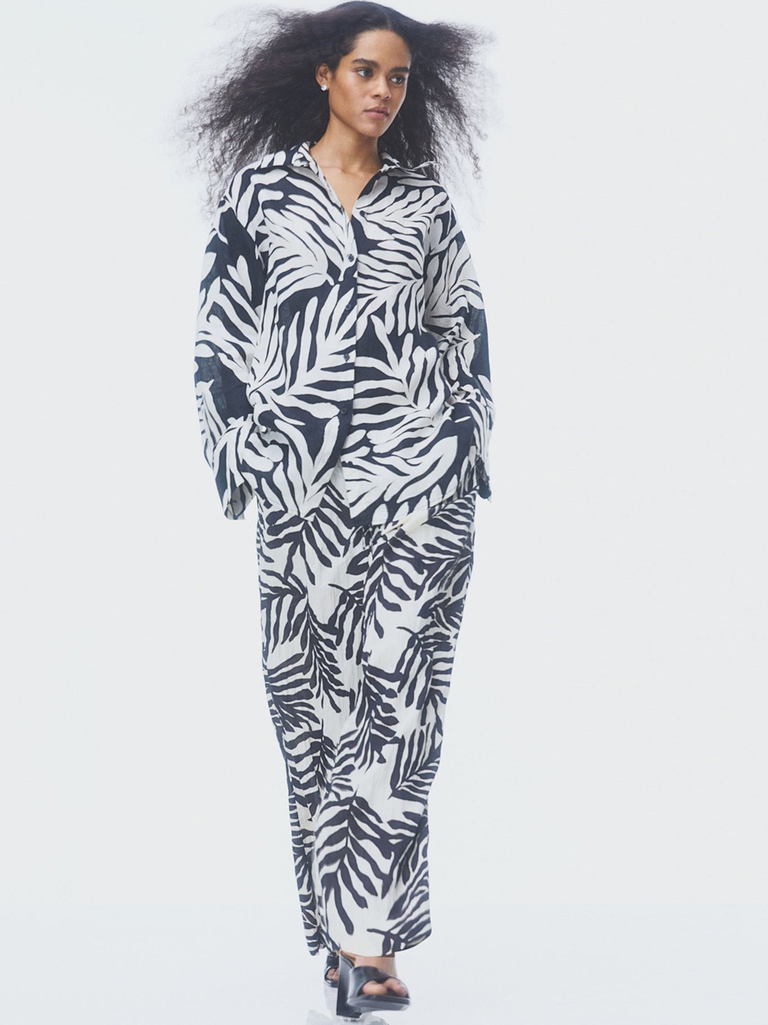 

H&M Women Wide Pull-On Trousers, White