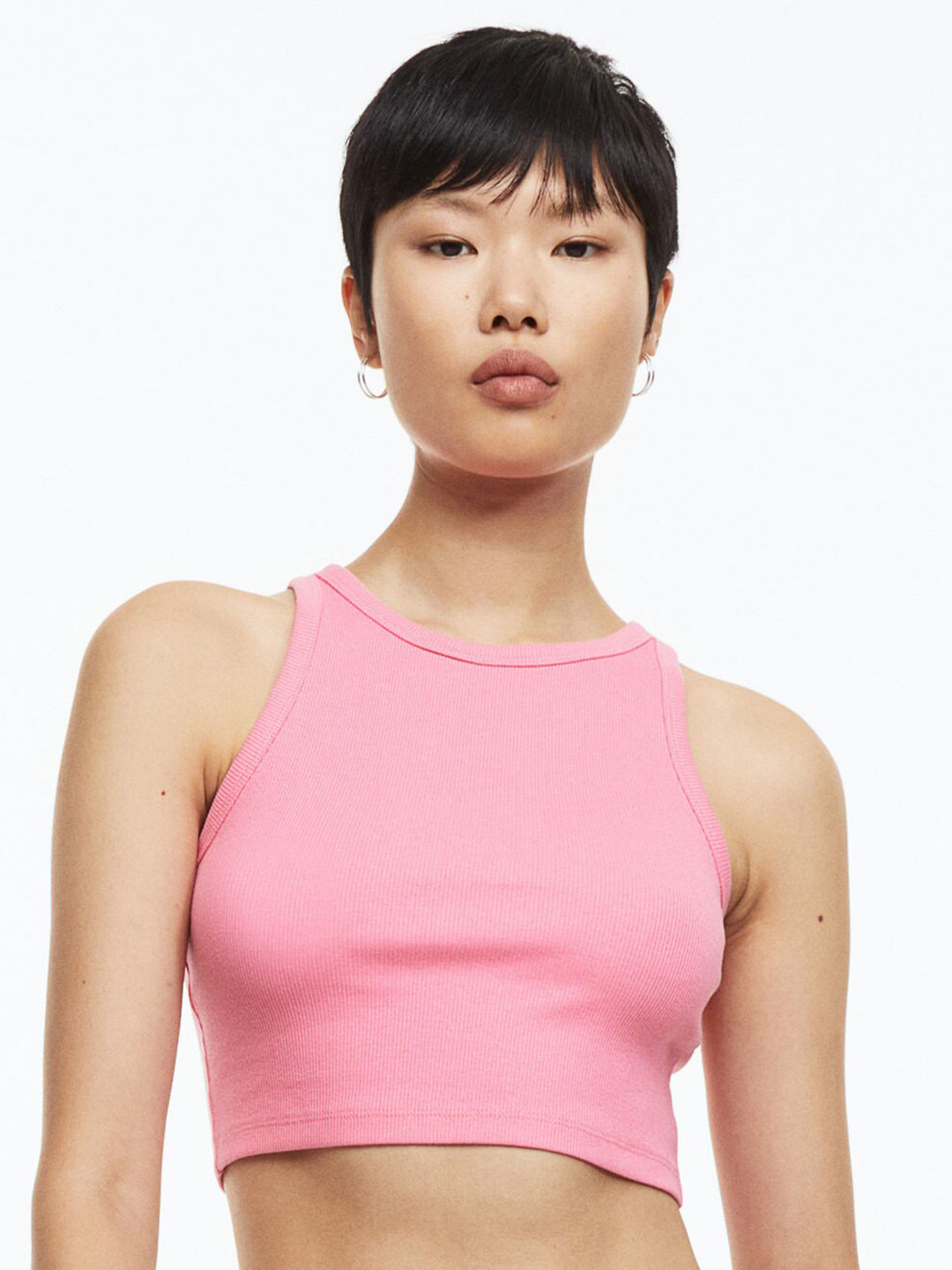 

H&M Women Cropped Vest Top, Pink