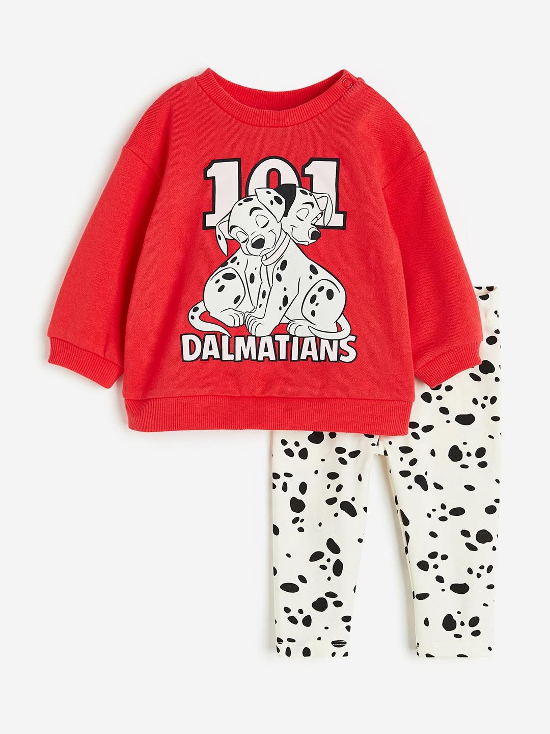 

H&M Girls 2-Piece Printed Cotton Set, Red