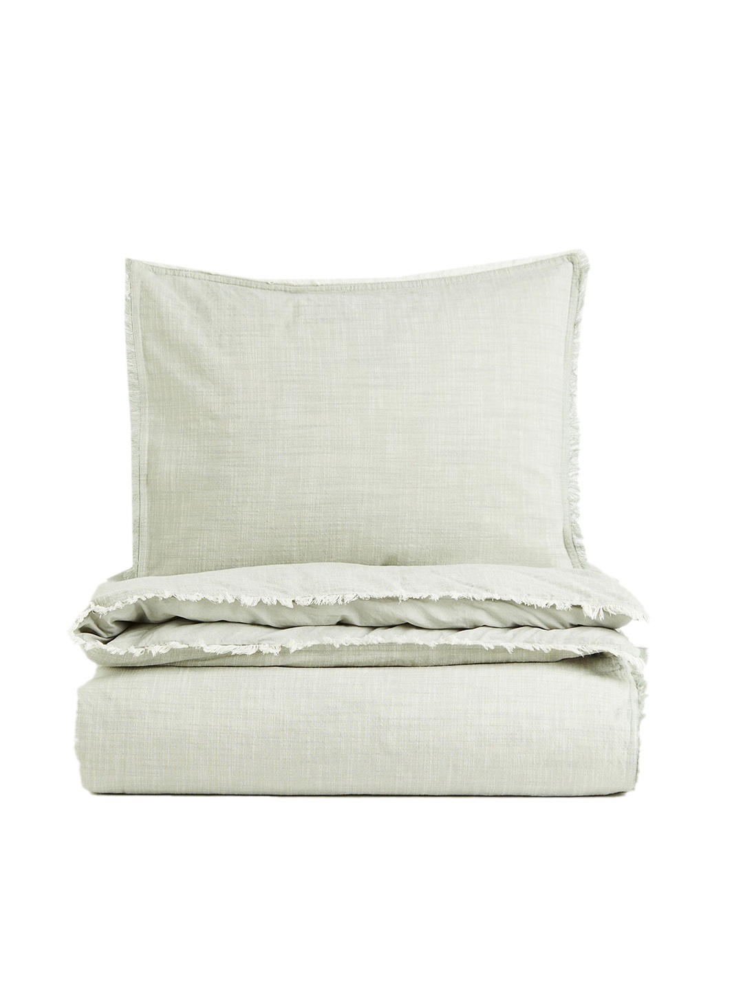 

H&M Sea Green Marled Single Duvet Cover Set