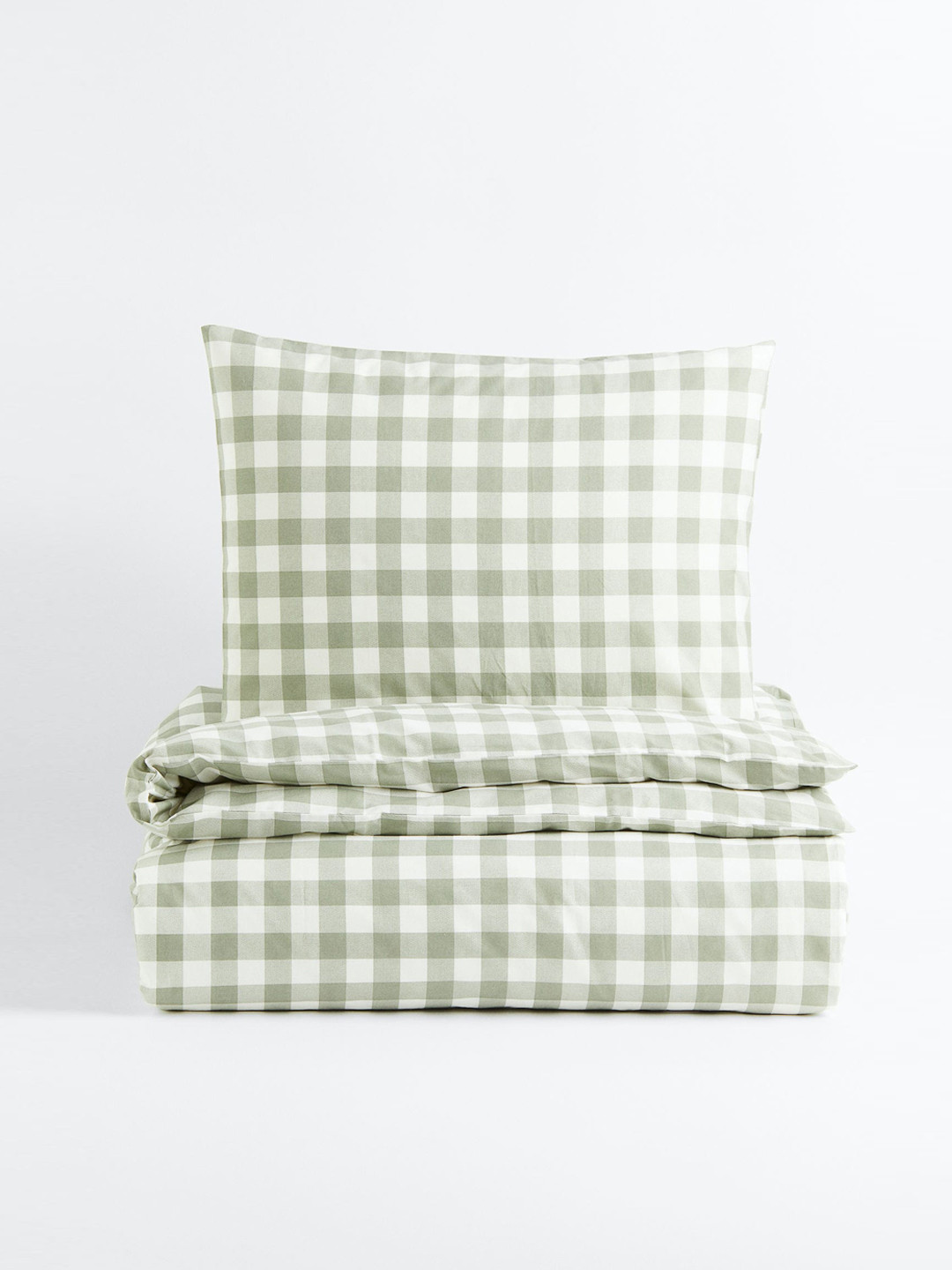

H&M Green & White Patterned Single Duvet Cover Set