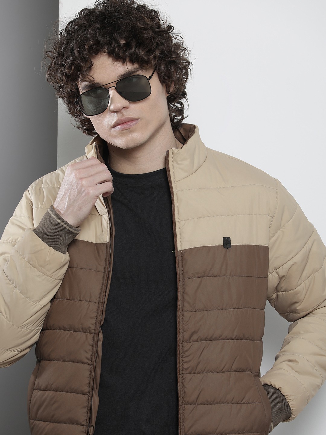 

The Indian Garage Co Men Colourblocked Outdoor Bomber Jacket, Brown