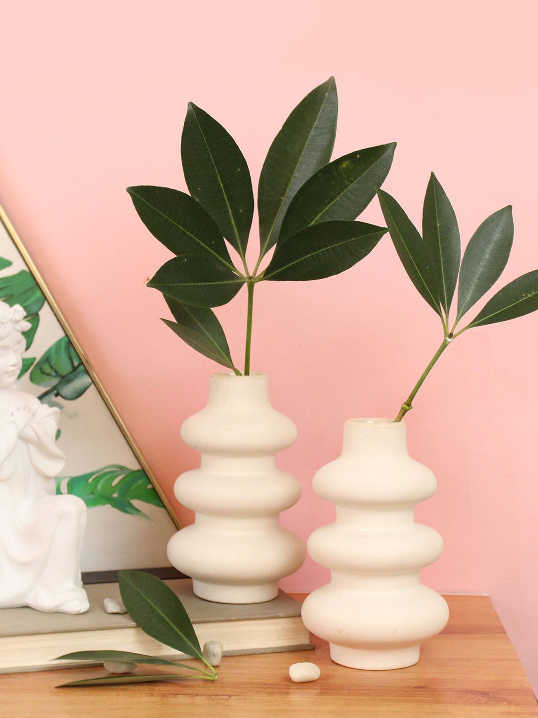 

TIED RIBBONS White 2 Pcs Ceramic Flower Vases