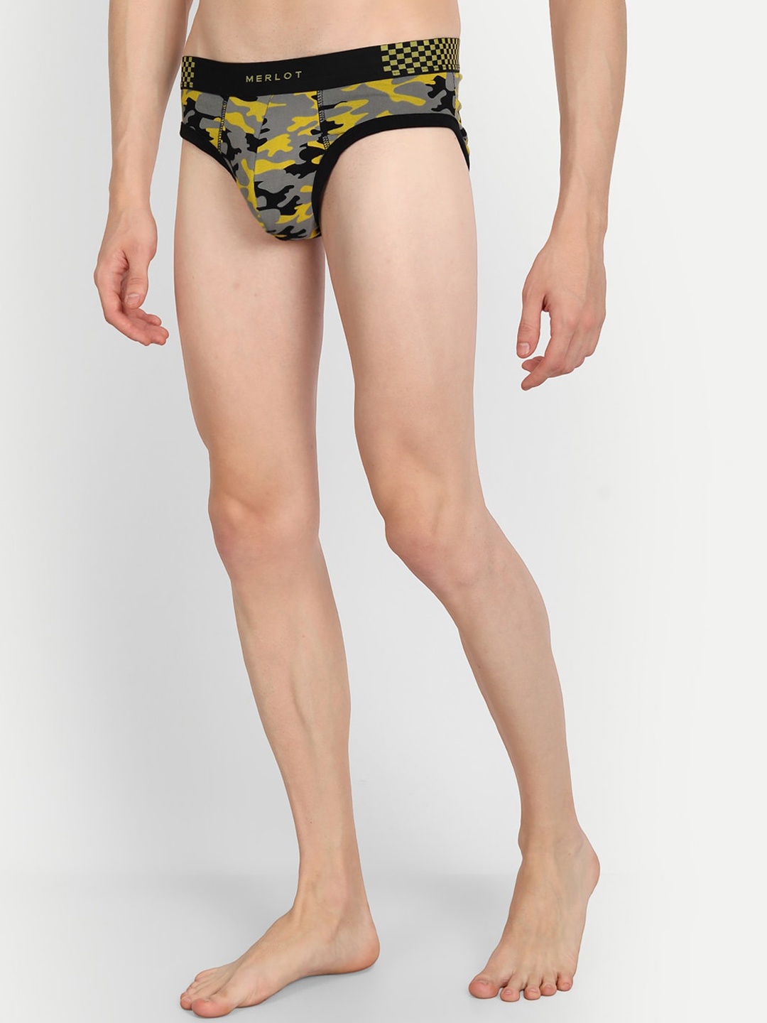 

MERLOT Men Camo Pattern Briefs, Grey