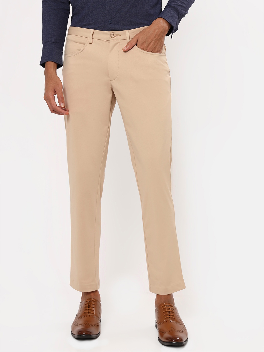 CULT Men 4 Way Stretch Pants, Beige