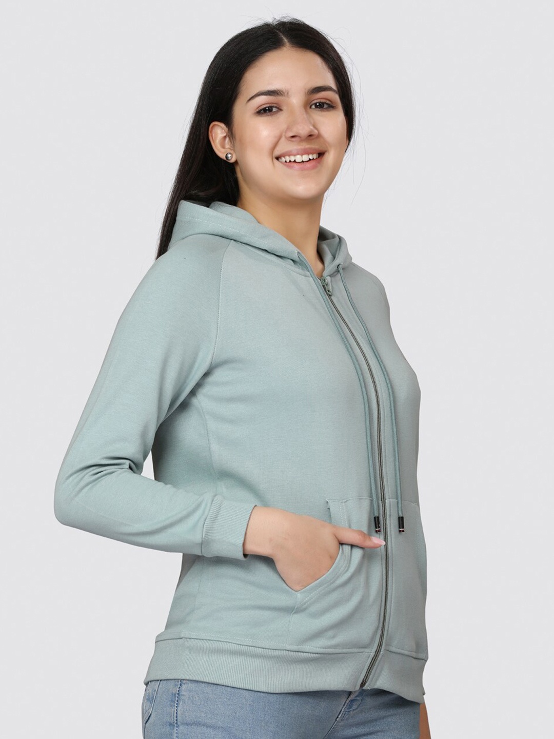 

TITTLI Women Green Hooded Sweatshirt