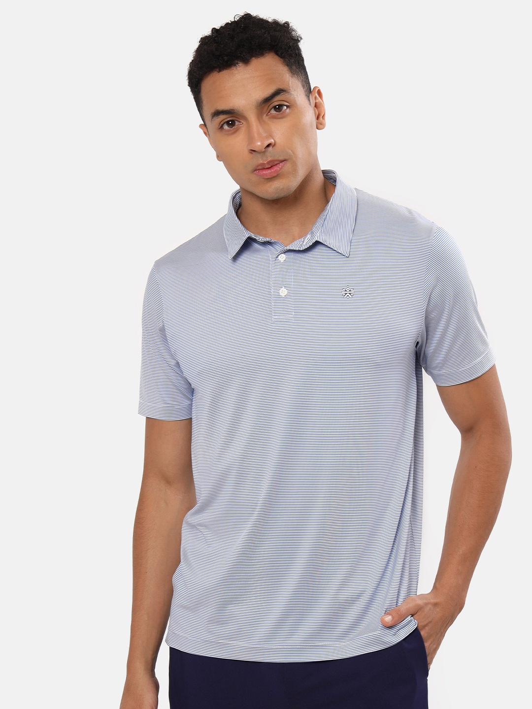 

Cultsport Men Striped Classic Polo T-shirt, Blue