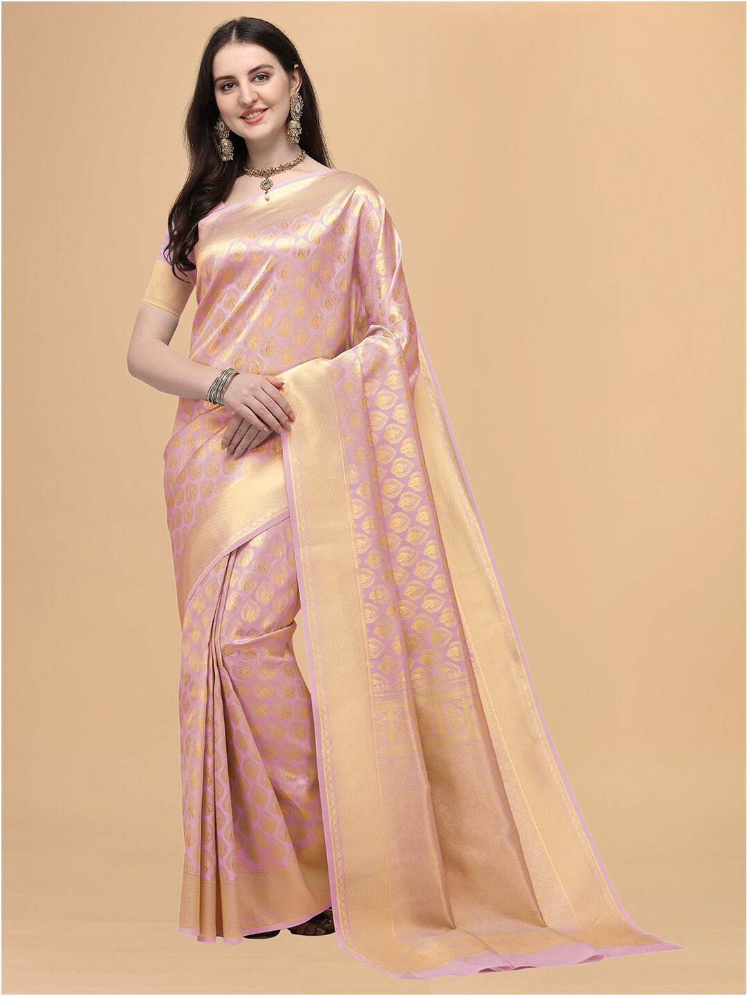 

Kasak Woven Design Banarasi Saree, Pink