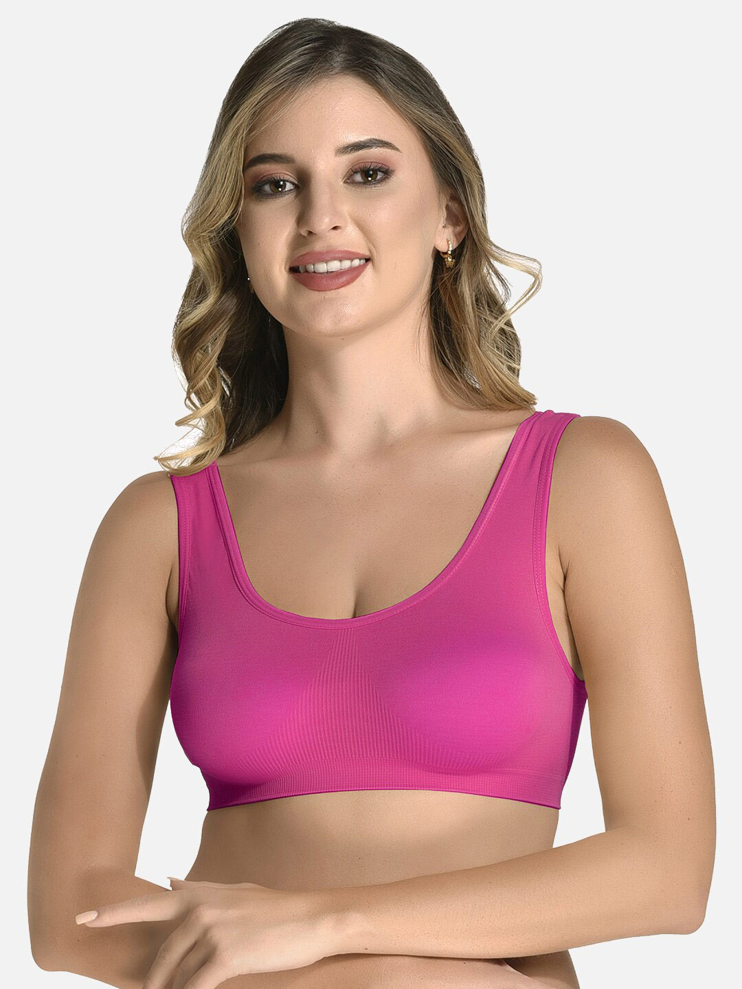 

StyFun Non Padded Non-Wired All Day Comfort Workout Bra, Pink