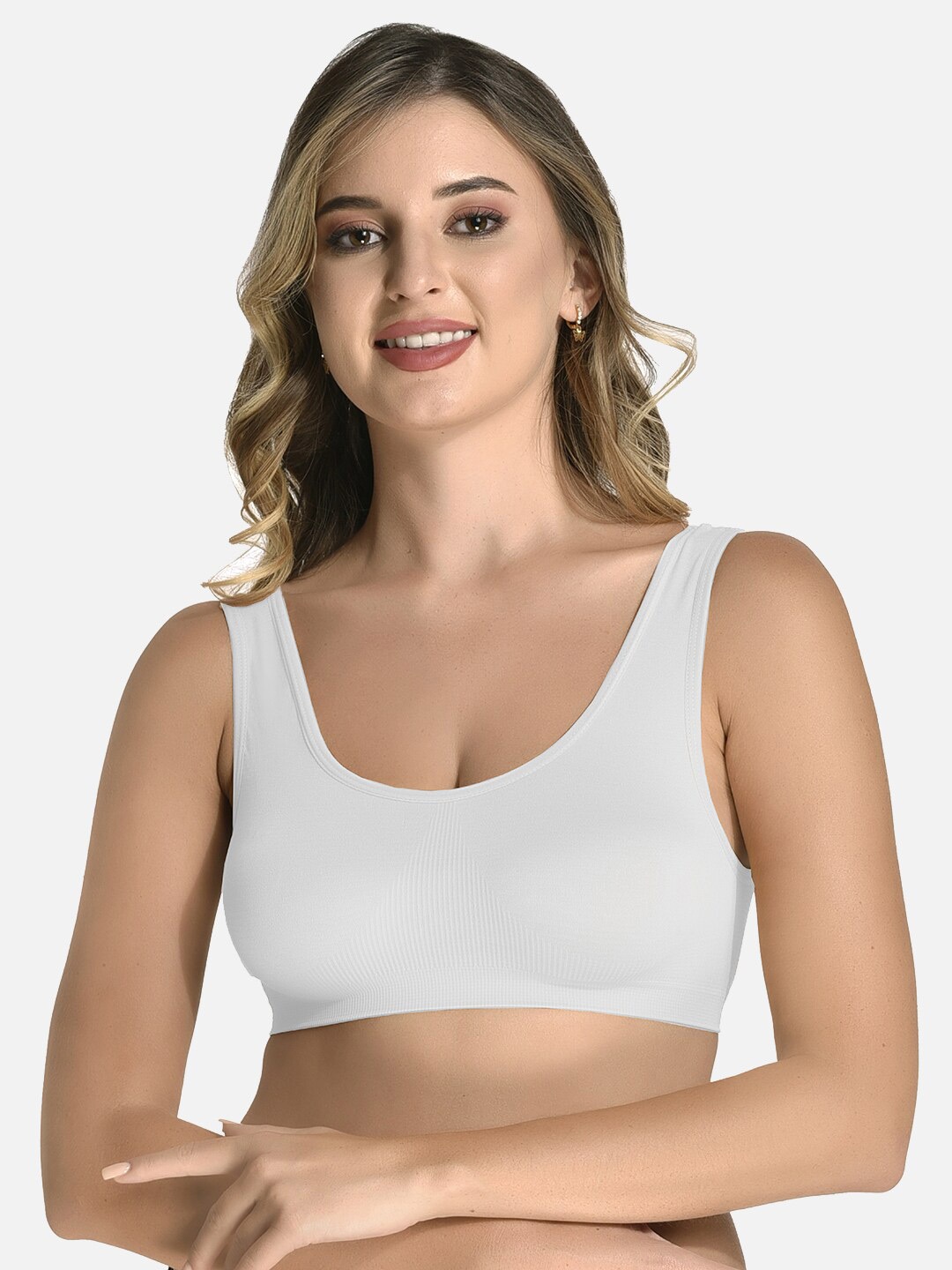 

StyFun Workout Dry Fit Low Support Non Padded Sports Bra, White