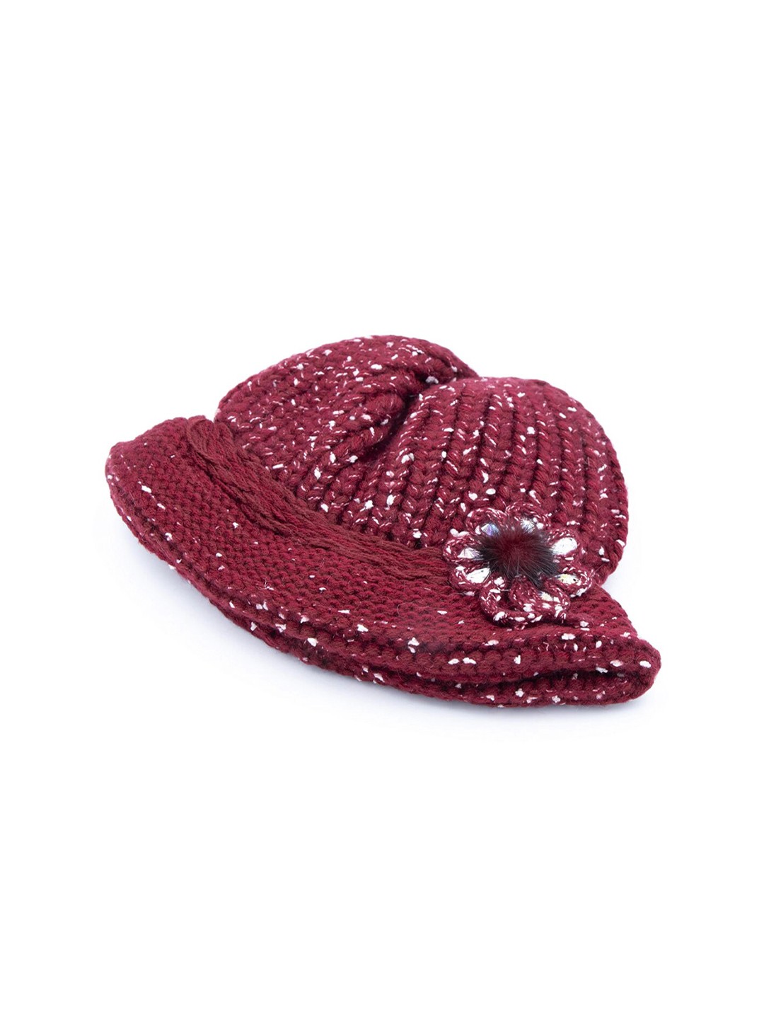 

YOUSTYLO Women Woolen Beanie, Maroon