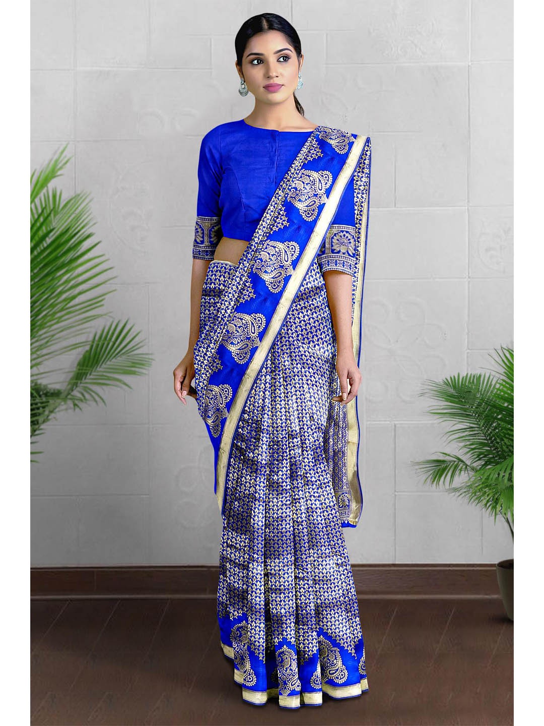 

Kalamandir Woven Design Zari Saree, Blue