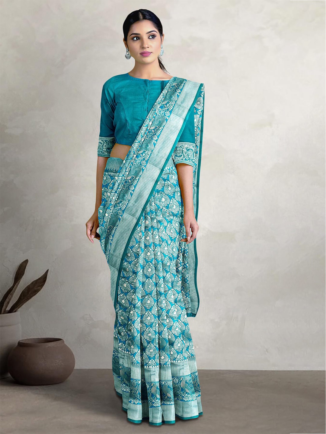 

Kalamandir Woven Design Zari Saree, Blue
