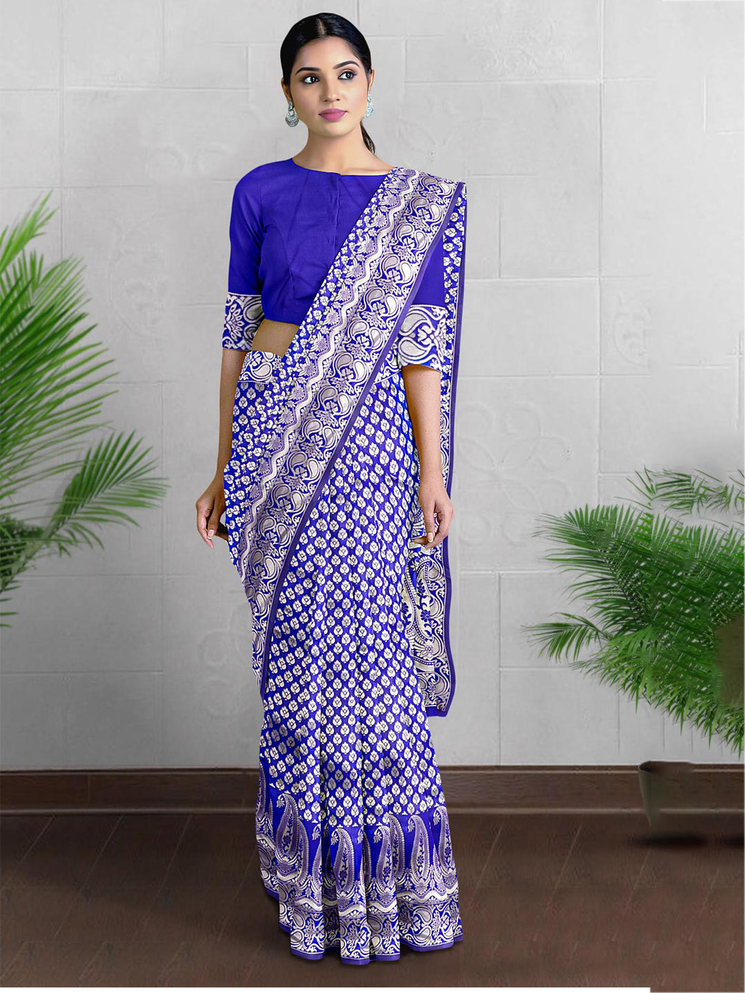 

Kalamandir Woven Design Zari Saree, Blue