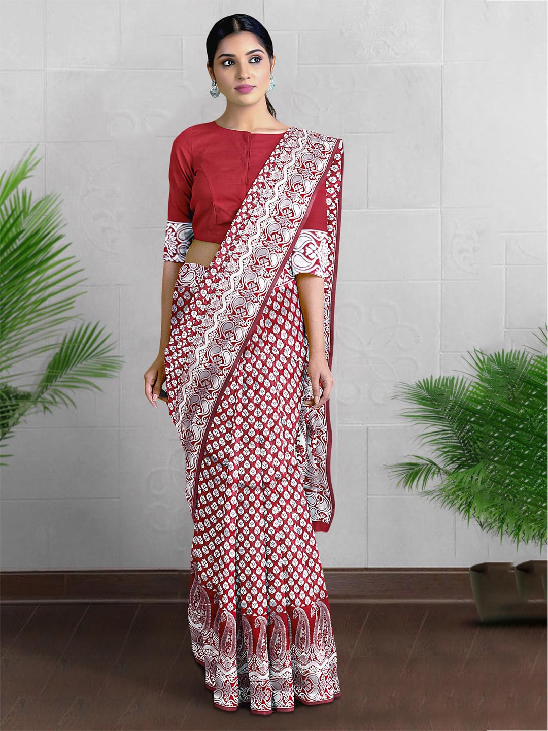 

Kalamandir Woven Design Zari Saree, Maroon
