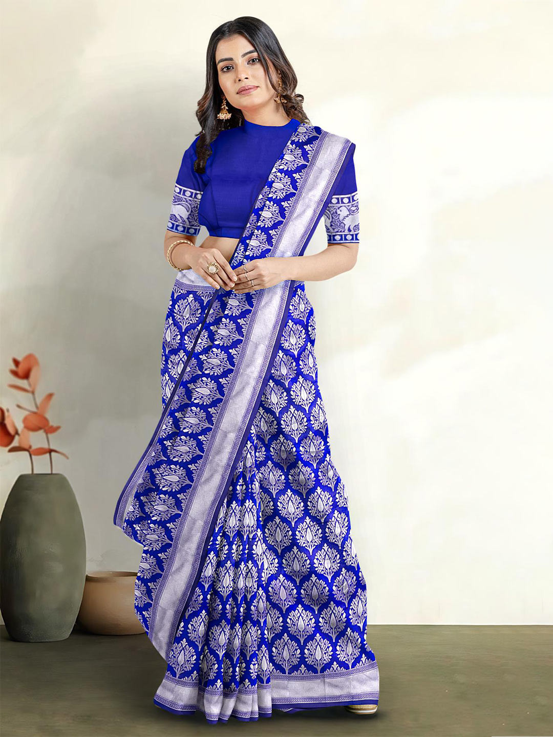 

Kalamandir Woven Design Zari Saree, Blue