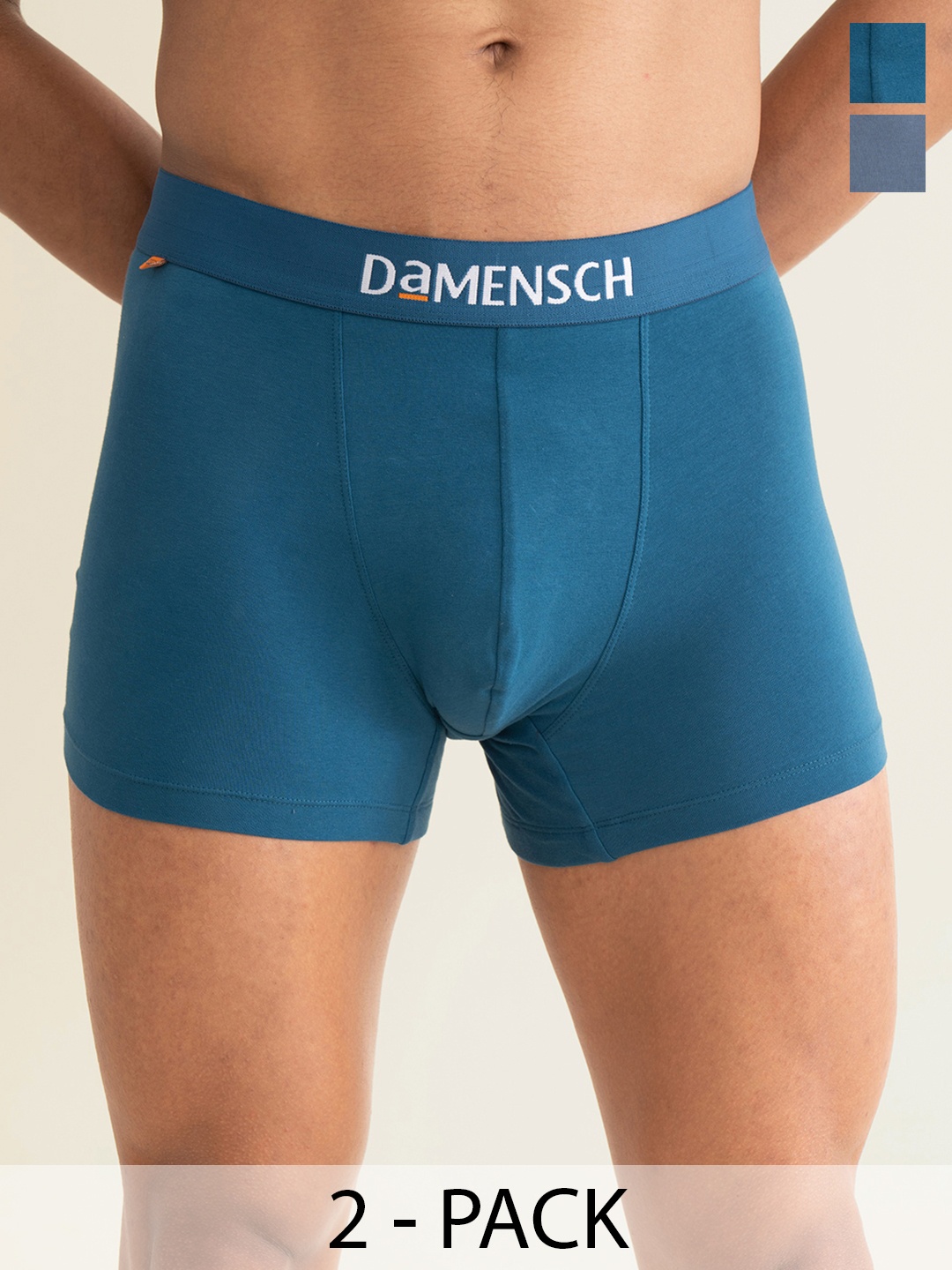 

DaMENSCH Deo-Cotton Solid Pack of 2 Anti-Bacterial Cotton Trunks, Teal