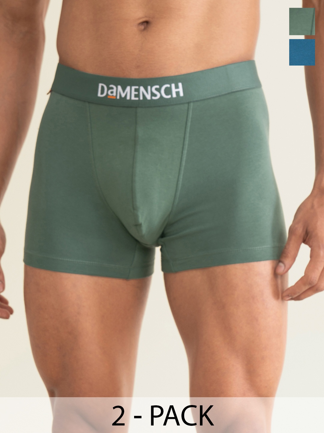 

DAMENSCH Deo-Cotton Solid Pack of 2 Anti-Bacterial Cotton Trunks DAM-NE-CTST-T-LYB-DIG, Teal