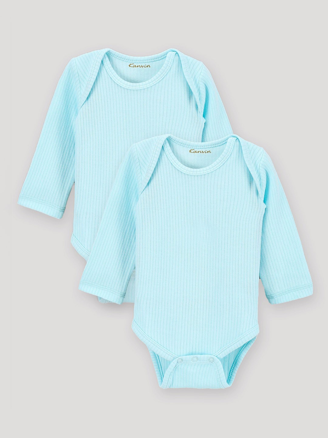 

Kanvin Infant Boys Pack of 2 Ribbed Thermal Bodysuit, Turquoise blue